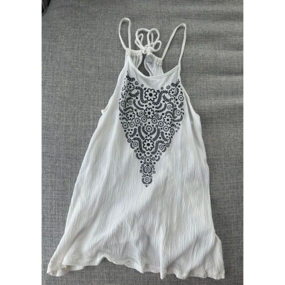 Tank sun dress beach linen white sz 5